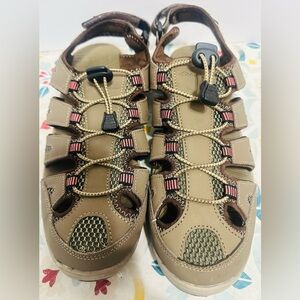 Eddie Bauer Sandals Men's Size 10 Brown Troy Hiking Camping Beach Water Bump Toe